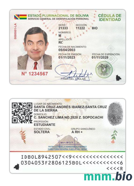 Karta identyfikacyjna Boliwii 2023-obecnie